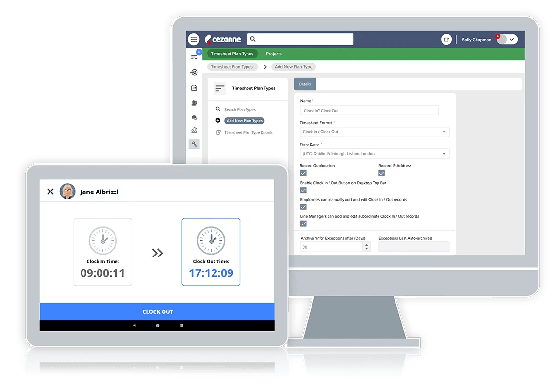 Timesheet Software and Online ClockIn/Out Cezanne HR