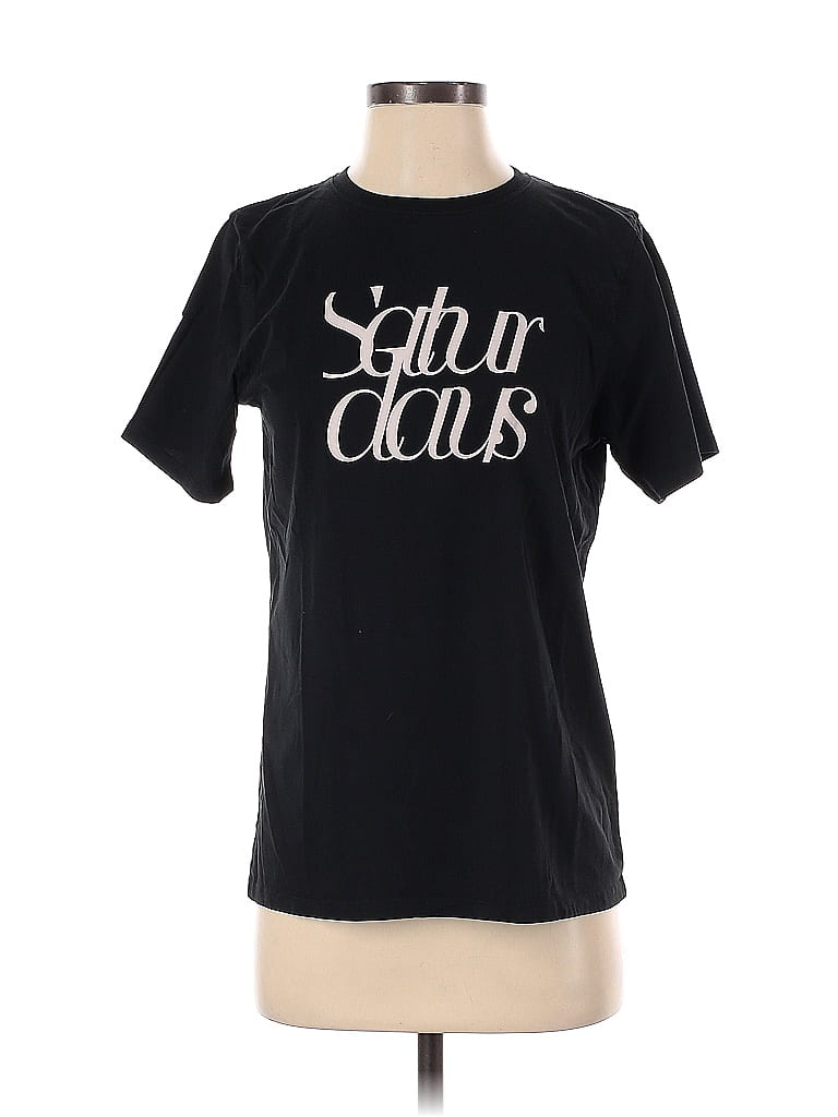 SATURDAYS NEW YORK CITY 100 Cotton Graphic Black Short Sleeve TShirt