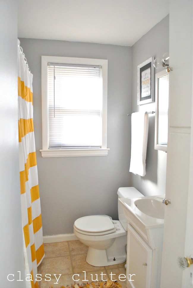 Clean and Simple Yellow Bathroom Redo Classy Clutter