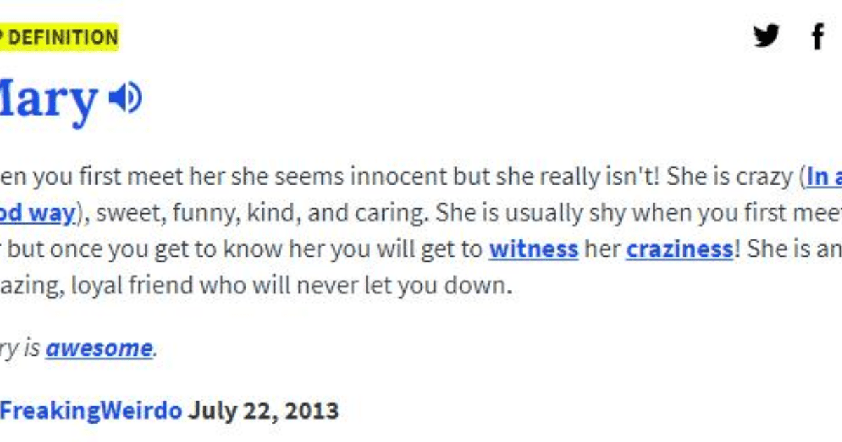 Is the urban dictionary Top Definition for your name accurate to you