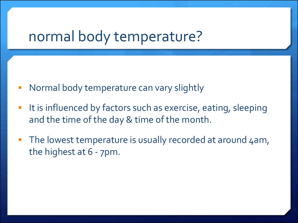 Control of body temperature презентация онлайн