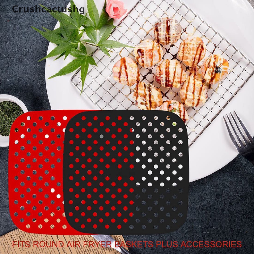 [Crushcactushg] Air Fryer Liner Air Fryer Mat NonStick Silicone Fryer