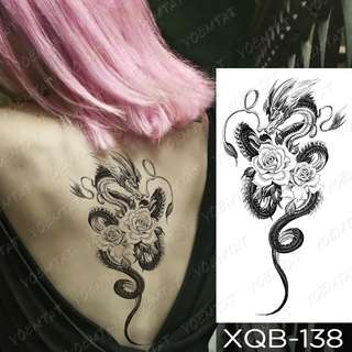 Nuevo Tatuaje Temporal Impermeable Pegatina Serpiente Dragón Rosa Flor Flash Tatuajes | Shopee Chile 320_x_320_jpg