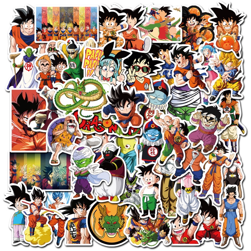 50Pcs Cartoon Dragon Ball Waterproof Sticker Skateboarding Snowboard