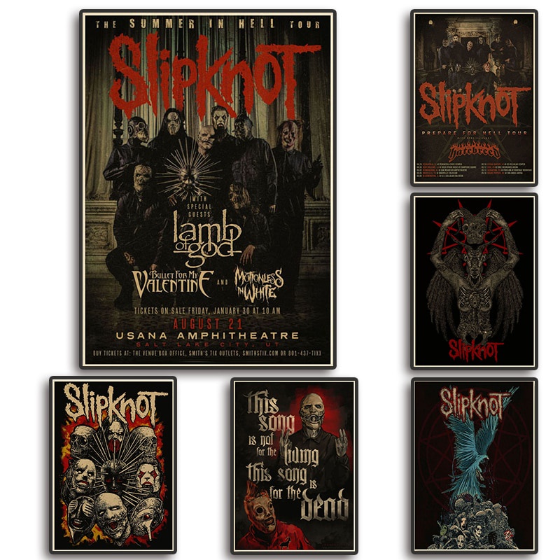 vintage heavy metal band posters rock band slipknot papel kraft pósters