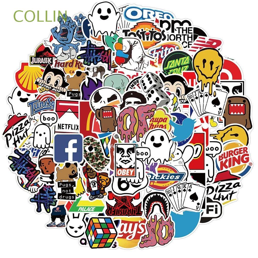 COLLIN 101Pcs/Lot Brand Logo Stickers Wall DIY Fashin Brands Cool Logo