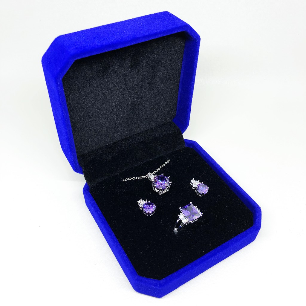 Kotak Set Perhiasan Kalung Anting Cincin Box Hantaran
