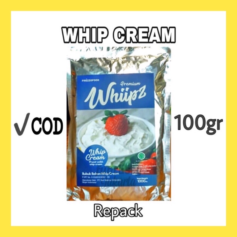 100gr whipped cream whip krim halal bpom whip krim instan bubuk topping