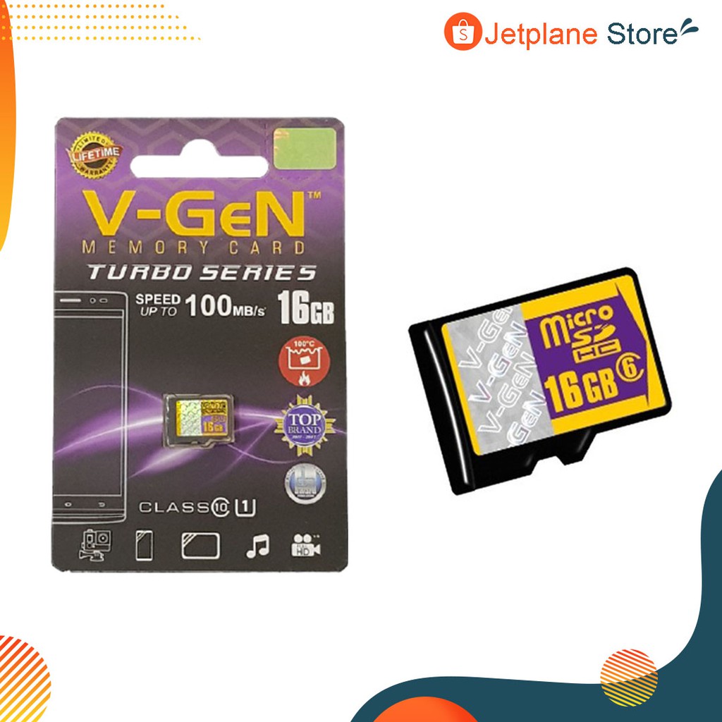 Jual Memory Card Vgen Turbo Class 10 with Adapter MMC 8GB / 16GB / 32GB
