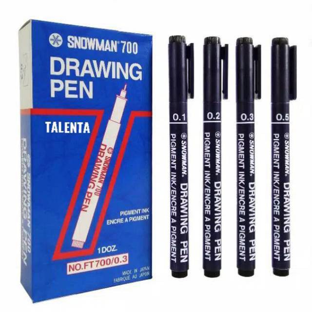 Snowman Drawing Pen FT 700 Spidol Drawing Pen Snowman 0.05, 0.1, 0.2