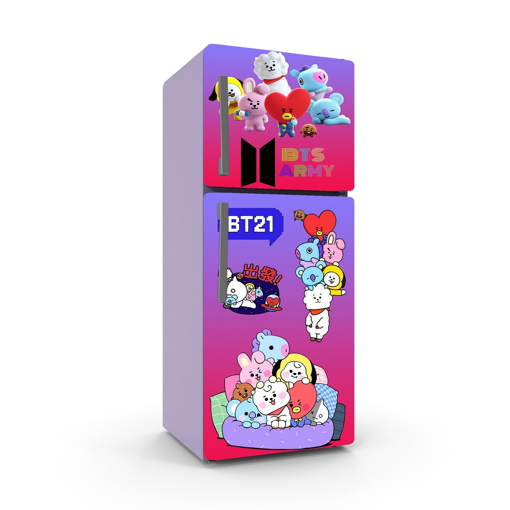 Jual stiker kulkas 2 pintu motif BT21 wallpaper dinding Shopee Indonesia