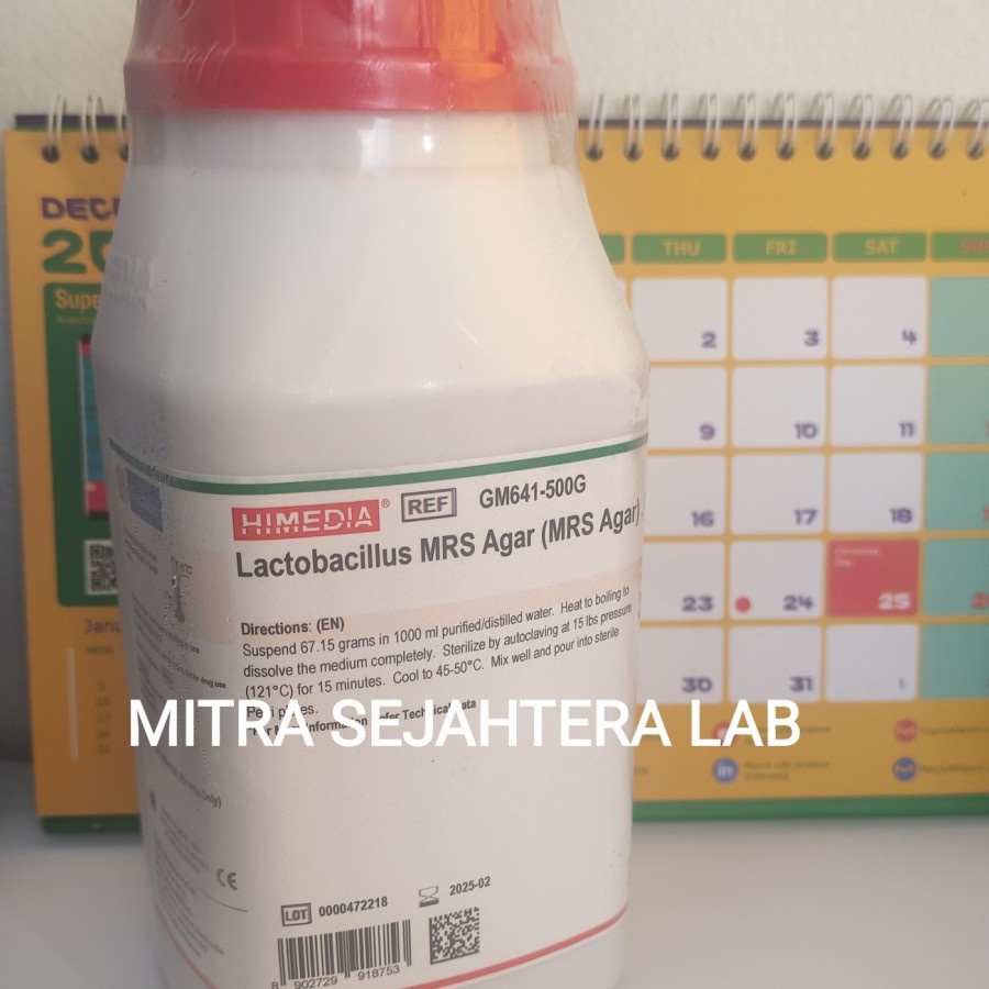 Jual LACTOBACILLUS MRS AGAR (MRS AGAR) 500 GRAM HIMEDIA GM641