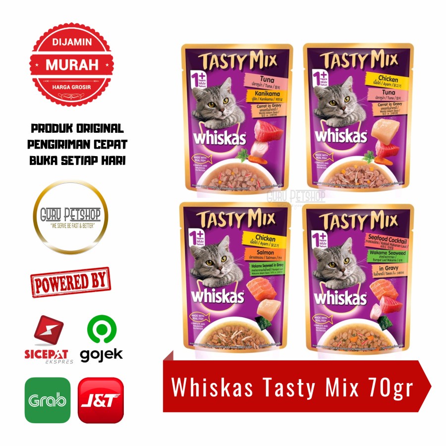 Jual Whiskas Tasty Mix Pouch 70gr Whiskas Tasty Mix Sachet Makanan
