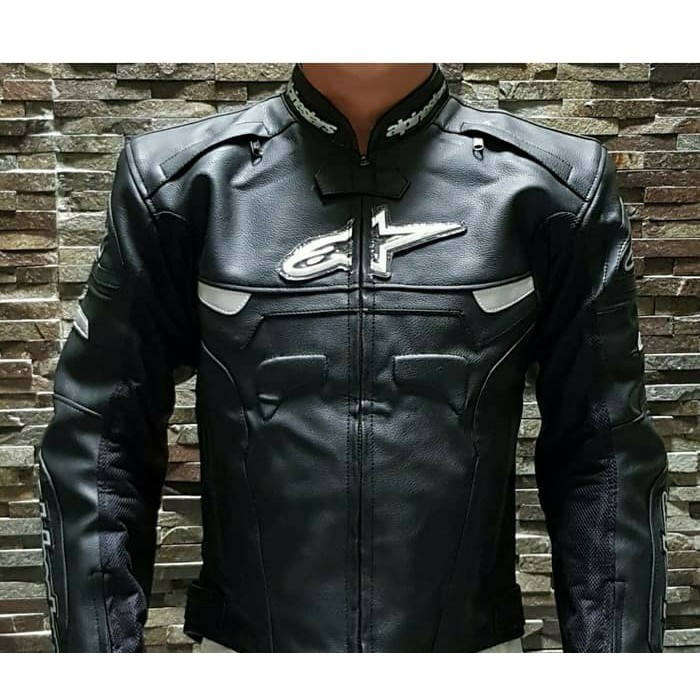 Jual Jaket Motor Alpinestar Jaket Touring Kulit Keren Full Protector Biker Merah Biru Hitam No Dainese | Shopee Indonesia