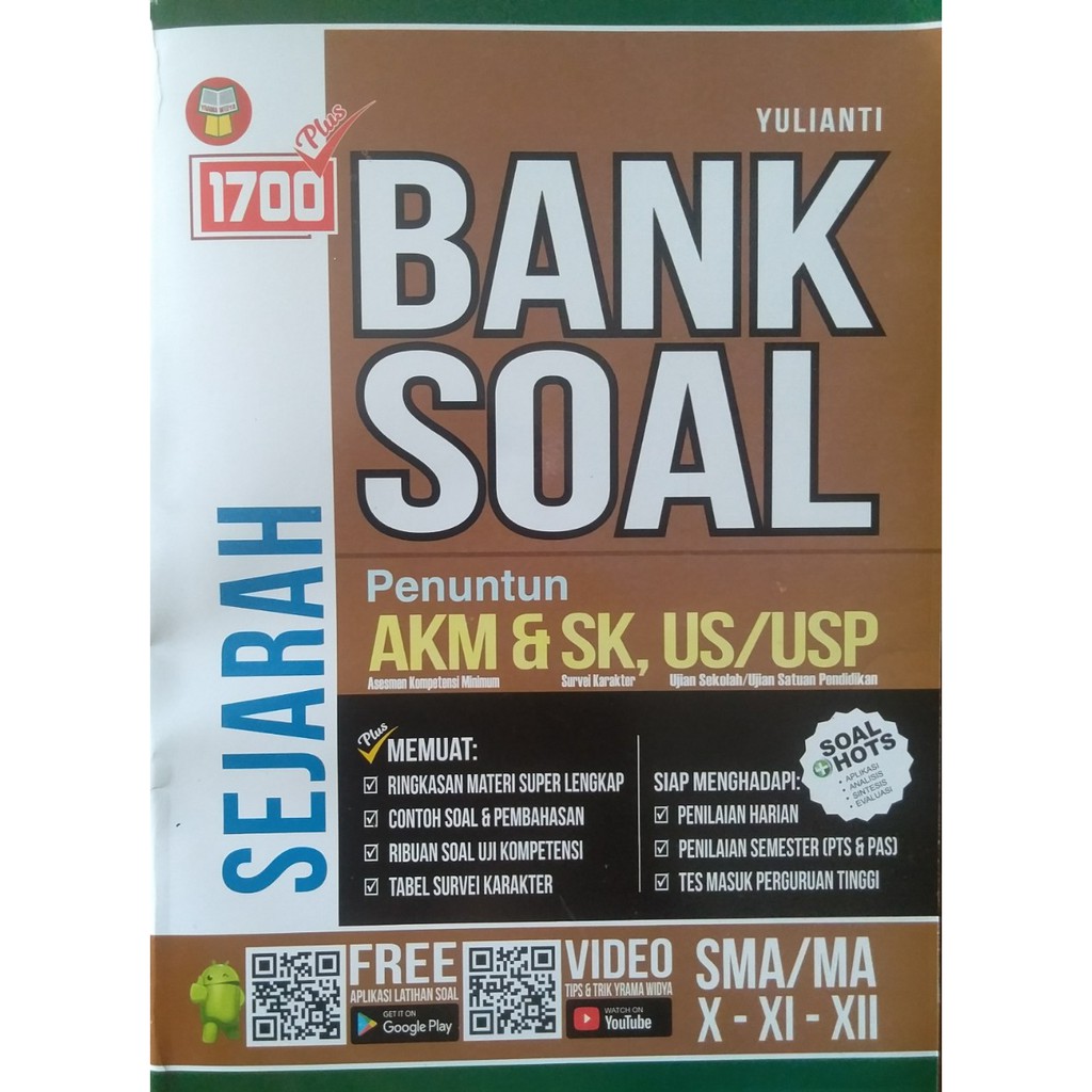 BUKU 1700 BANK SOAL SEJARAH UNTUK SMA PENUNTUN AKM EDISI REVISI | Shopee  Indonesia