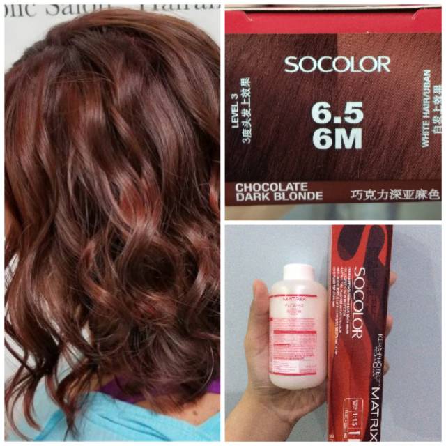 Matrix SoColor 6.5 6M Chocolate Dark Blonde Brown Cat Rambut Coklat