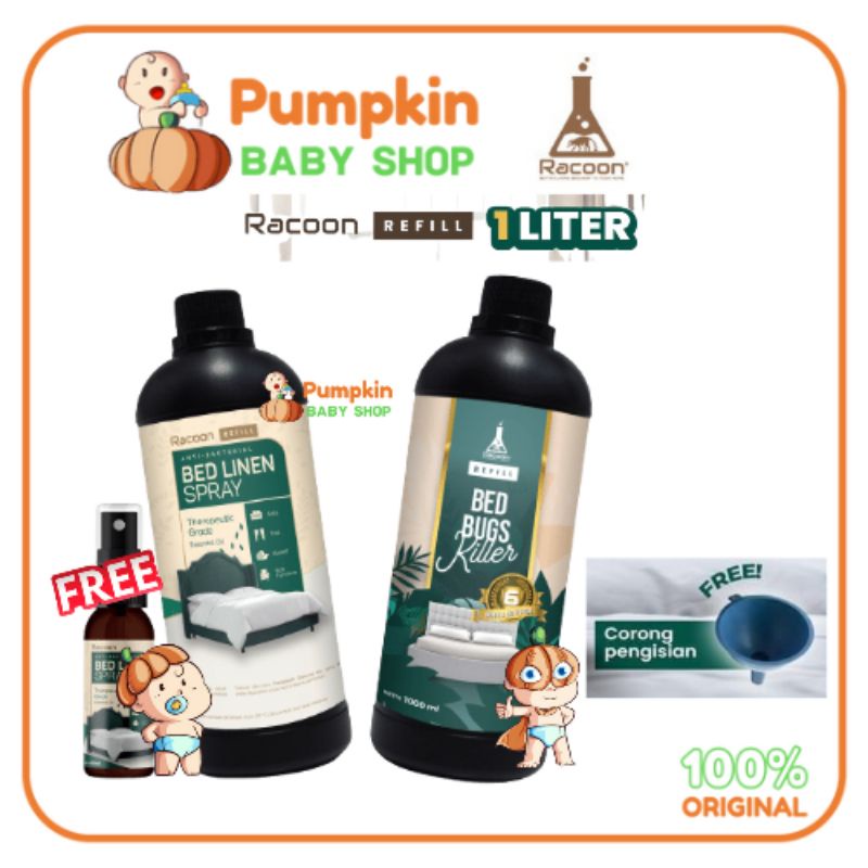 Jual Racoon Linen Spray & Racoon Bed Bugs Killer Refill 1 Liter Tunggau