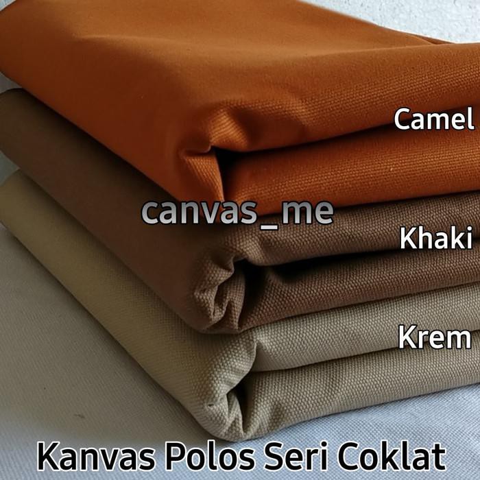 Jual Kain Kanvas Polos Seri Coklat - Camel | Shopee Indonesia
