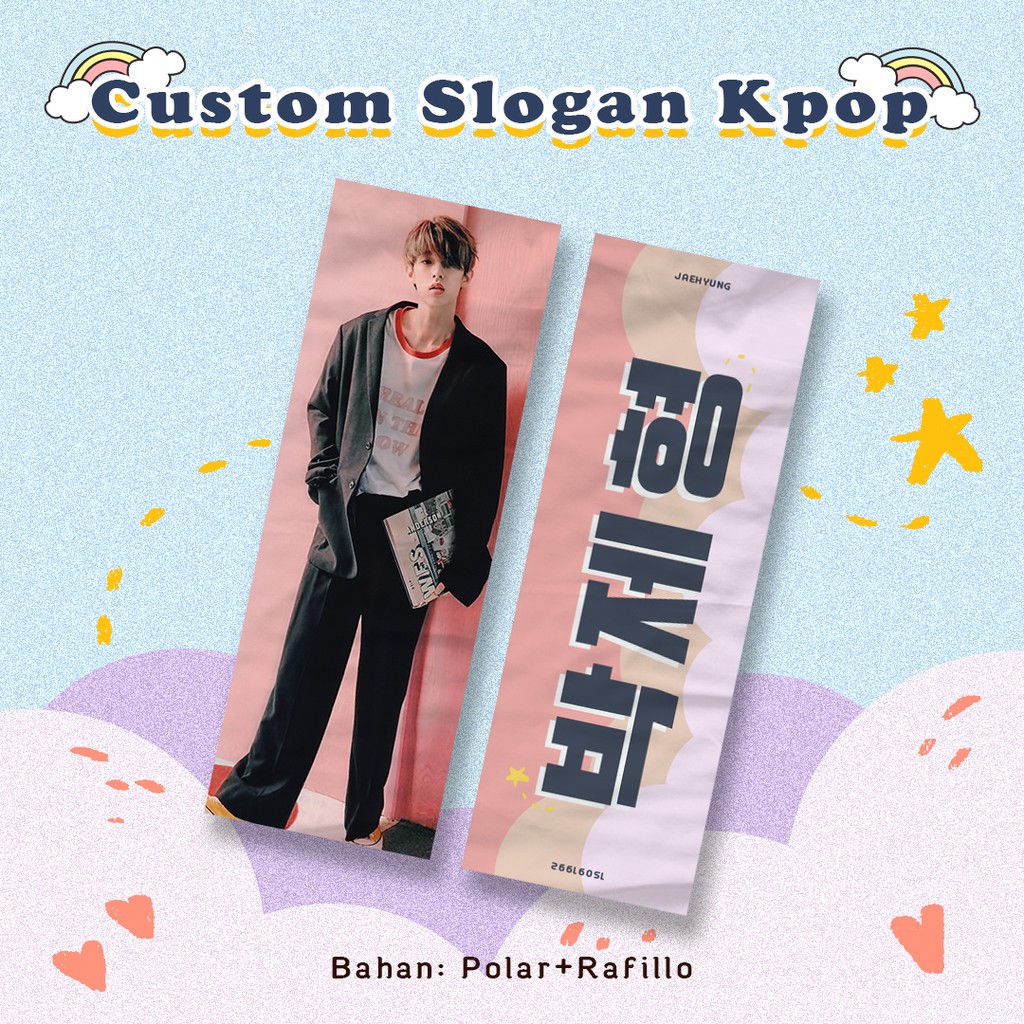 Custom Fabric/Kain Slogan Banner KPOP Shopee Indonesia