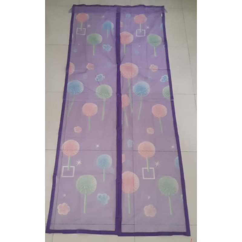 PROMO SPESIAL!!!grosir tirai anti nyamuk murah/ungu bunga/kupu kupu