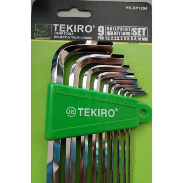 KUNCI L SET BALLPOINT 9 PCS PANJANG TEKIRO BALL POINT HEX