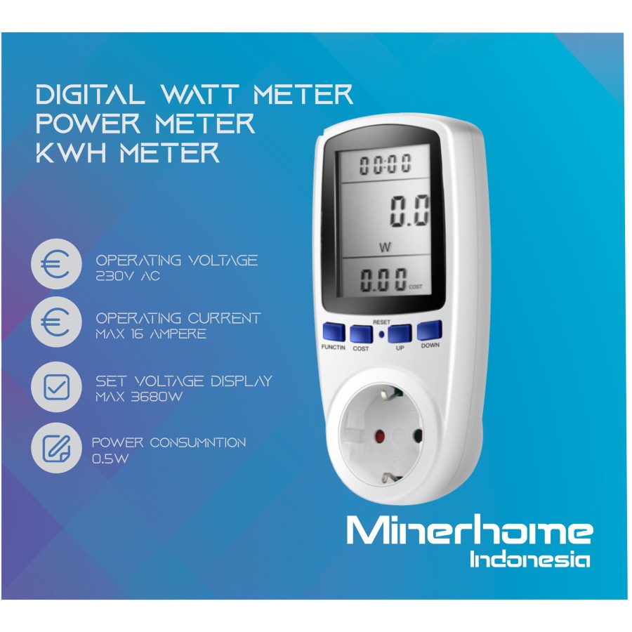 Jual Digital Watt Meter Power Meter Energy Meter Pengukur Arus Listrik