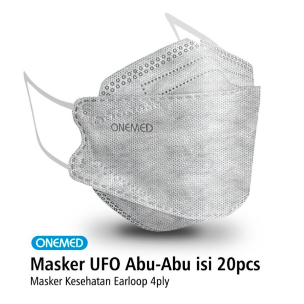 Jual MASKER UFO 4 PLY ONEMED WARNA ABU2 1 BOX ISI 20PCS Indonesia