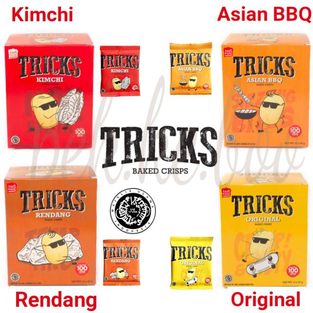 Snack TRICKS Baked Crisps Kentang Rasa Original / BBQ / Kimchi