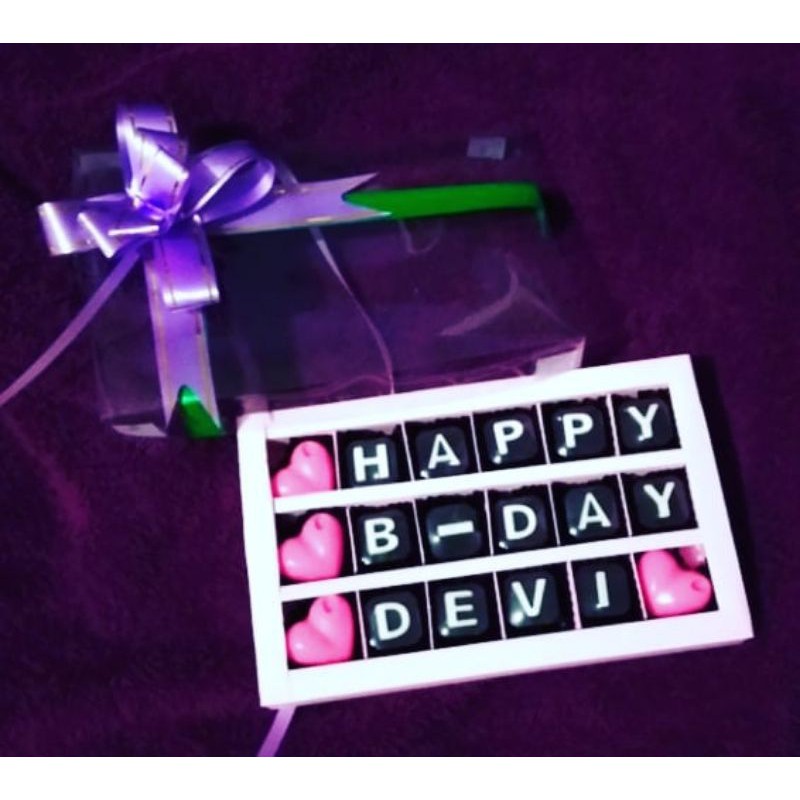 Jual Coklat Huruf / Coklat Ucapan / Coklat Custom / Kado Ulang Tahun Harga 2500/Huruf | Shopee Indonesia