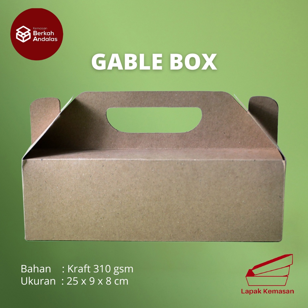 Jual GABLE BOX / BAHAN KRAFT / BOX / PACKAGING / GIFT BOX / BOMBOLONI