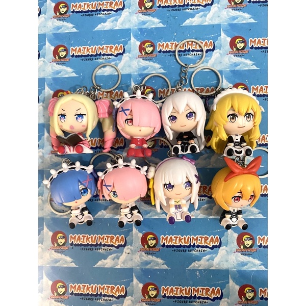Jual Figure Keychain / Gantungan kunci anime Re Zero Chibi rem ram