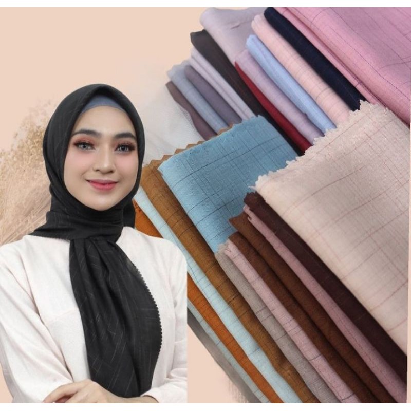 Jilbab Segiempat Voal Waffle Laser Cut Azara Hijab Jilbab Segiempat