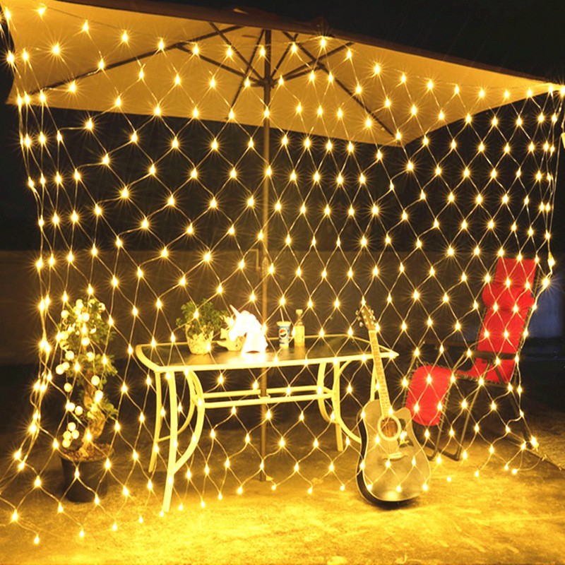 Lampu Natal Jala LED Warm White dan White Tumblr Light