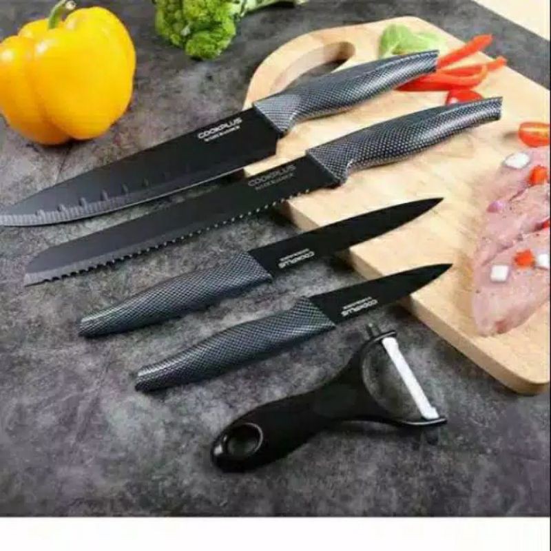 Jual ORIGINAL Lock n Lock Exclusive Cookplus Knife 5P Set Black Pisau
