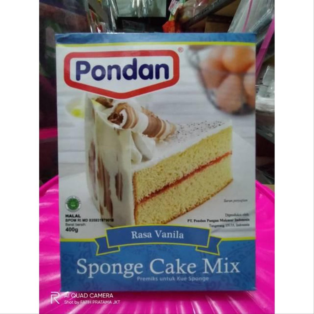 Pondan Sponge Cake Mix Rasa Vanilla 400Gr Shopee Indonesia