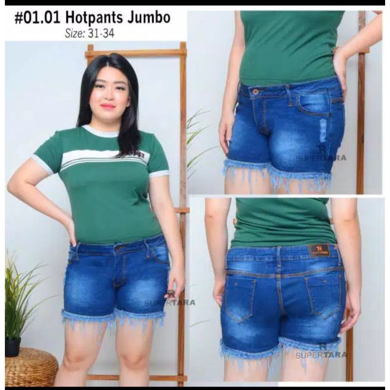 Celana Pendek Jeans Wanita Jumbo Size 3134 Merek Supertara Shopee Indonesia