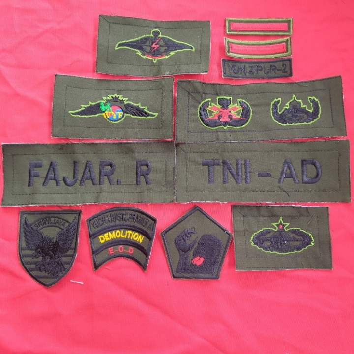 Set Atribut Bordir Komputer Baju PDL TNI Shopee Indonesia