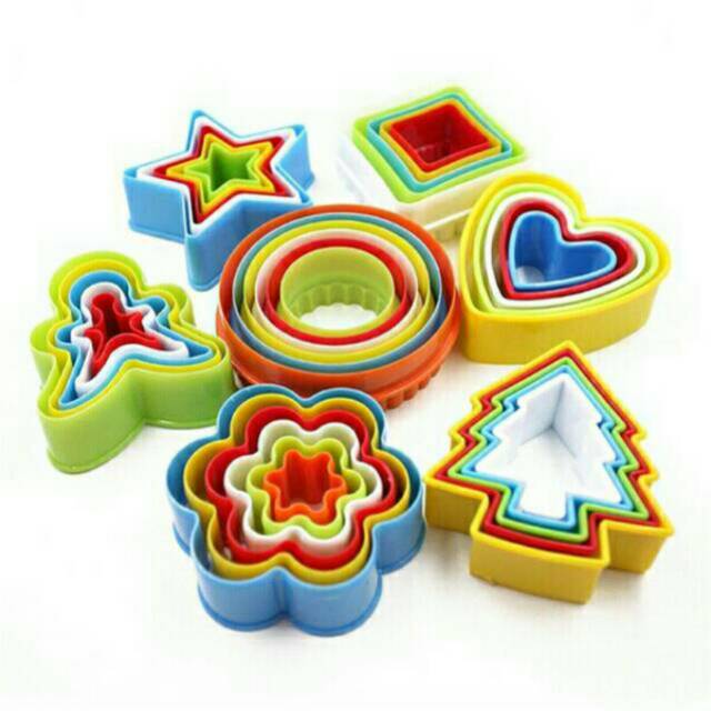 ISI 5/6 Cetakan Bento Cutter Rainbow Biskuit Cookies Roti Fondant Bulat