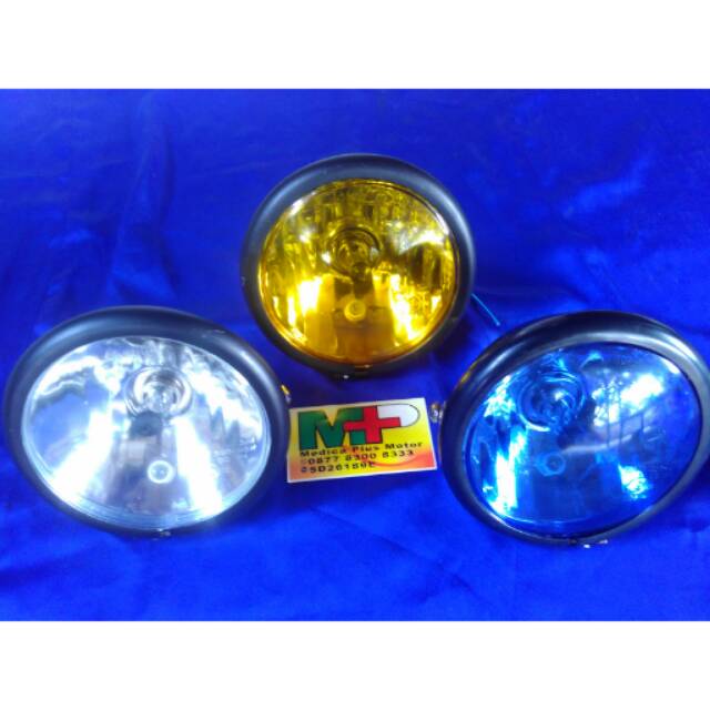 Reflektor lampu depan jute pesek hitam cb king scorpio