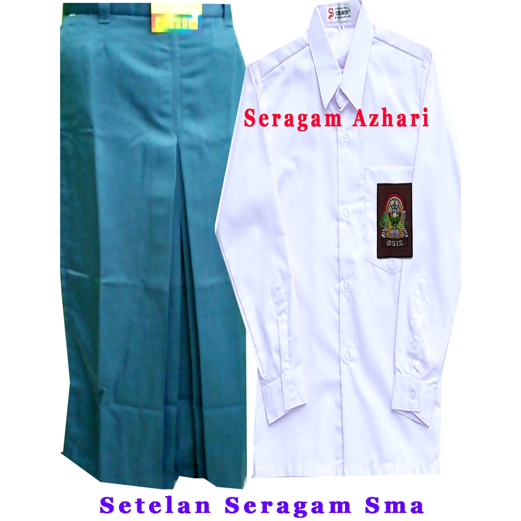 Jual Seragam Putih Abu Abu Sekolah Lengan Panjang Sma Indonesia|Shopee  Indonesia