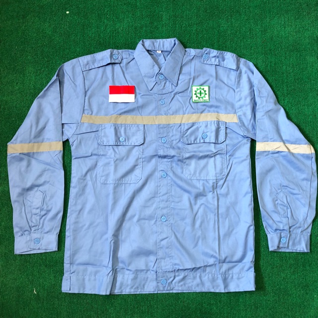 Baju safety Biru Telur Asin - Seragam safety biru muda - baju proyek biru telur  asin FREE LOGO | Shopee Indonesia