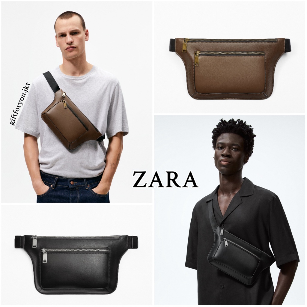 Jual Belt Bag Zara Man Retro Crossbody Bag Waist Sling Tas Pria Cowok