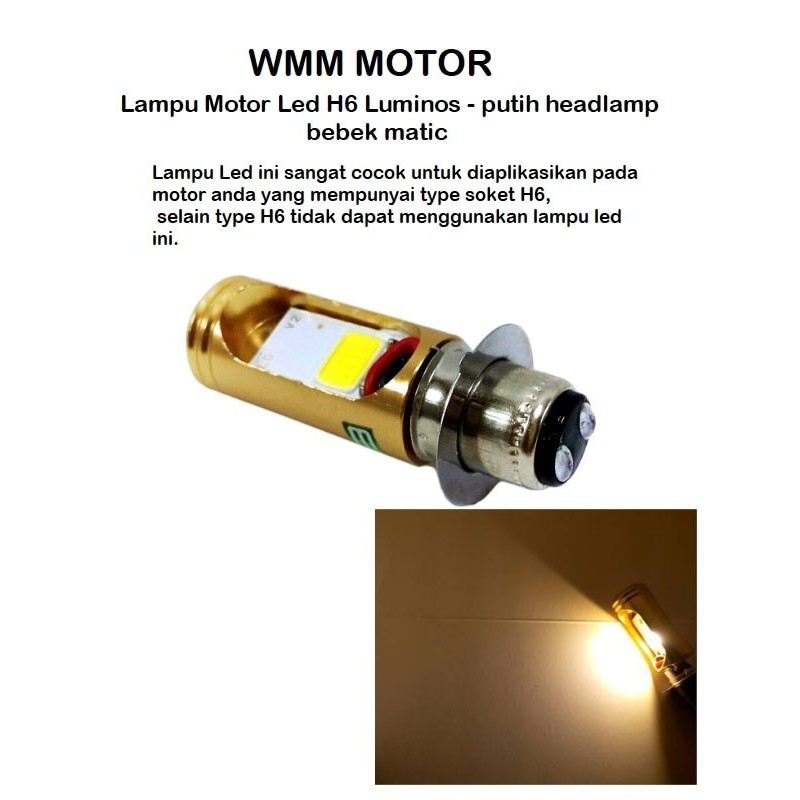 Jual Lampu Motor Led H6 Luminos putih headlamp bebek matic Shopee