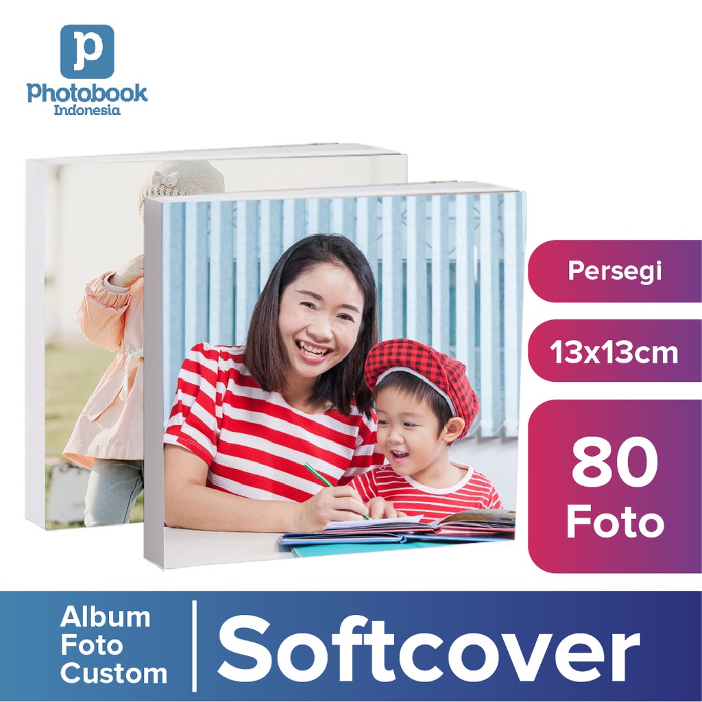 Photobook Voucher 5"x5" Album Foto Custom 20 Halaman, Buku Album Foto Softcover Persegi Shopee
