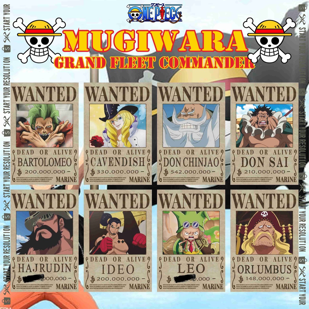 Jual Poster Anime & Manga Wanted One Piece Bounty Straw Hat Grand Fleet