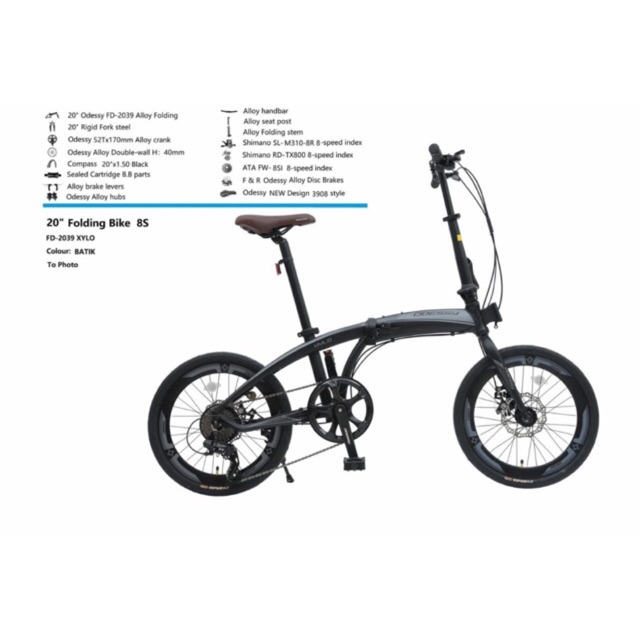 Sepeda lipat 20 Odessy Xylo alloy 8spd Shopee Indonesia