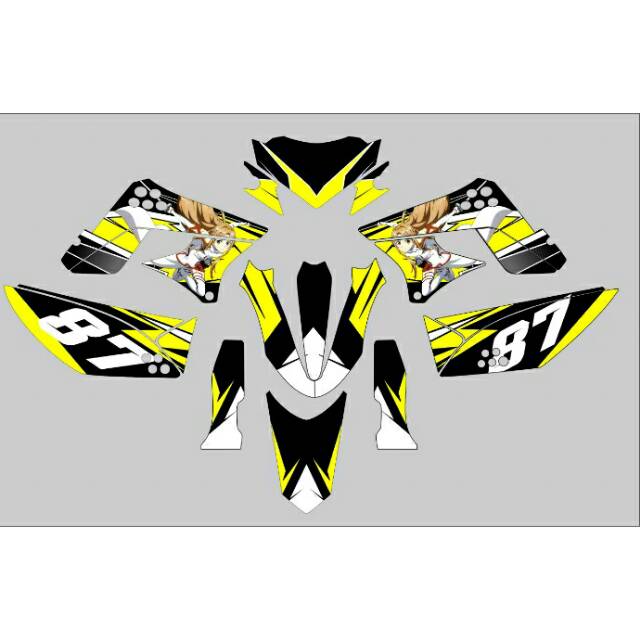 Decal Kawasaki KLX 150 L/S 2011 bisa ganti nama, nomor
