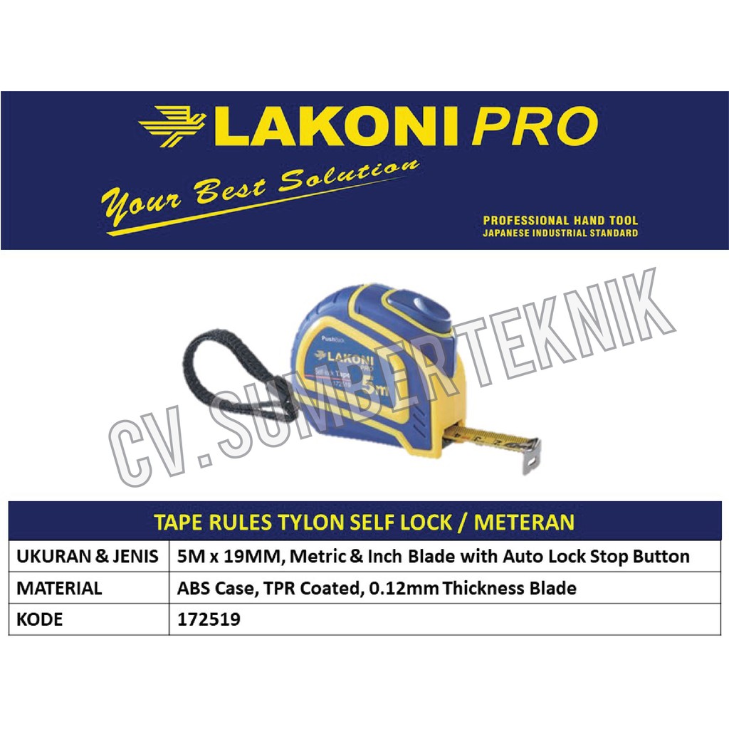 Jual TAPE RULES TYLON SELF LOCK 5M / MEASURING TAPE / METERAN 5 METER