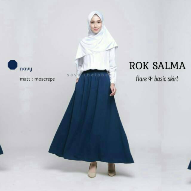 Ootd Rok Biru Dongker Paduan warna biru dongker yang
