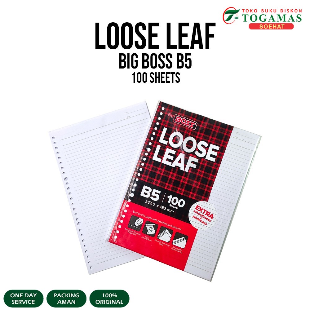 Jual Loose Leaf Garis B5 100lembar / kertas loose leaf / Kertas Loose